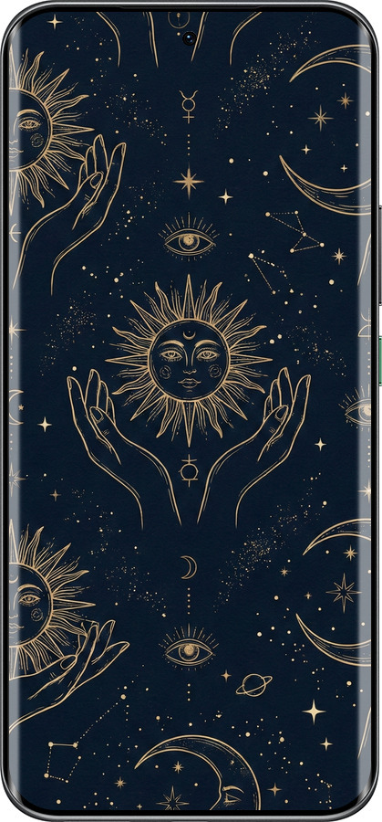 Силиконовый чехол Celestial Harmony: Sun & Moon Gold Mystic Pattern для Infinix Hot 60 Pro+ - 6778u-4125 изображение 