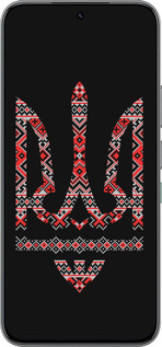 Силиконовый чехол Герб - вышиванка на черном фоне для Infinix Hot 60 Pro - 1196u-4126 изображение 