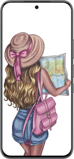 Силиконовый чехол Девушка с картой для Infinix Hot 60 Pro - 4704u-4126 изображение 