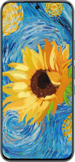 Силиконовый чехол Цветы желто-голубые для Infinix Hot 60 Pro - 5308u-4126 изображение 