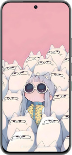 Силиконовый чехол Малышка с котами для Infinix Hot 60 Pro - 6295u-4126 изображение 