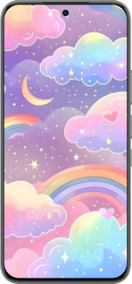 Силиконовый чехол Облака и радуга для Infinix Hot 60 Pro - 6312u-4126 изображение 