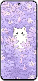 Силіконовий чехол Котик в цветах для Infinix Hot 60 Pro - 6390u-4126 изображение 