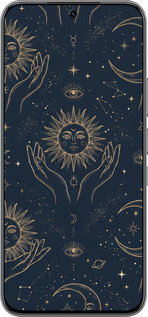 Силиконовый чехол Celestial Harmony: Sun & Moon Gold Mystic Pattern для Infinix Hot 60 Pro - 6778u-4126 изображение 