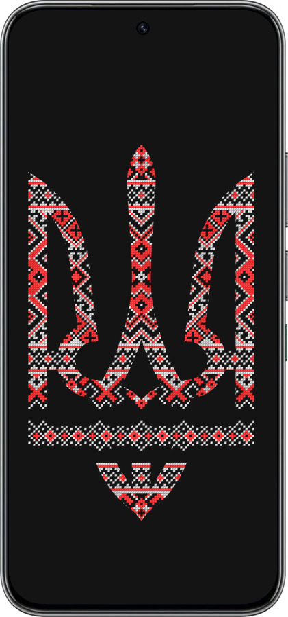 Силиконовый чехол Герб - вышиванка на черном фоне для Infinix Hot 60 Pro - 1196u-4126 изображение 