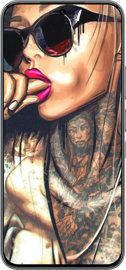 Силиконовый чехол Девушка в тату для Infinix Hot 60 Pro - 4001u-4126 изображение 
