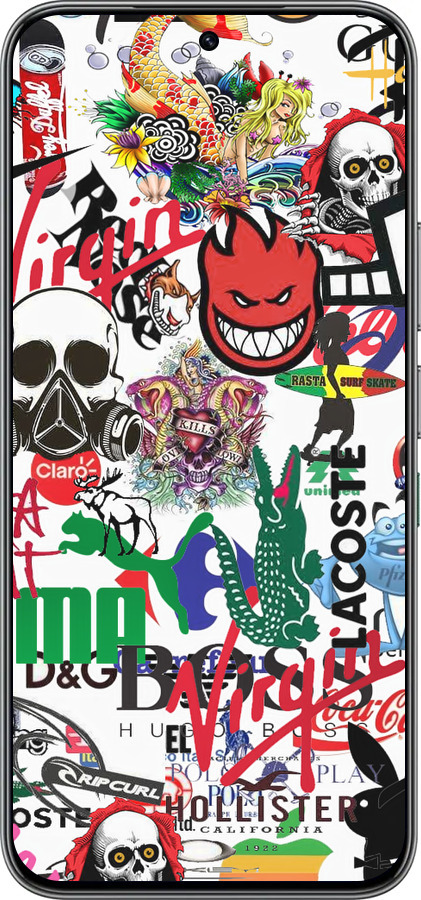 Силиконовый чехол Many different logos для Infinix Hot 60 Pro - 4022u-4126 изображение 