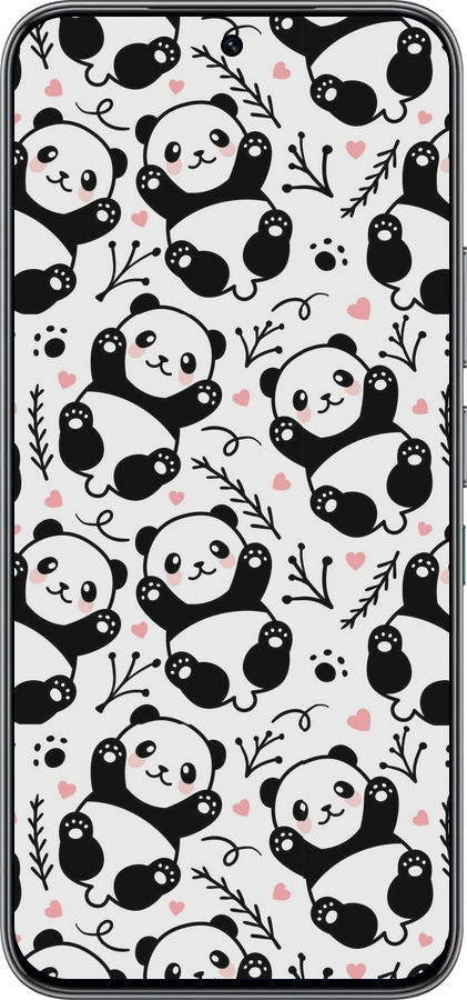 Силиконовый чехол Панды для Infinix Hot 60 Pro - 4318u-4126 изображение 