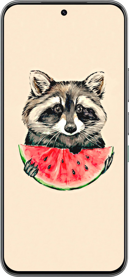 Силіконовий чехол Єнотик з кавуном для Infinix Hot 60 Pro - 4605u-4126 изображение 