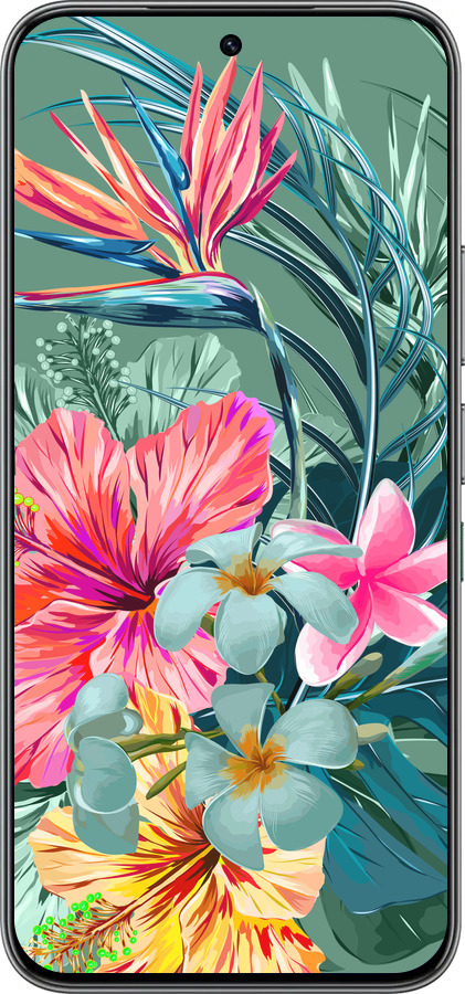 Силиконовый чехол Тропические цветы v1 для Infinix Hot 60 Pro - 4667u-4126 изображение 