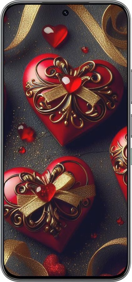 Силиконовый чехол Сердечки v4 для Infinix Hot 60 Pro - 5834u-4126 изображение 