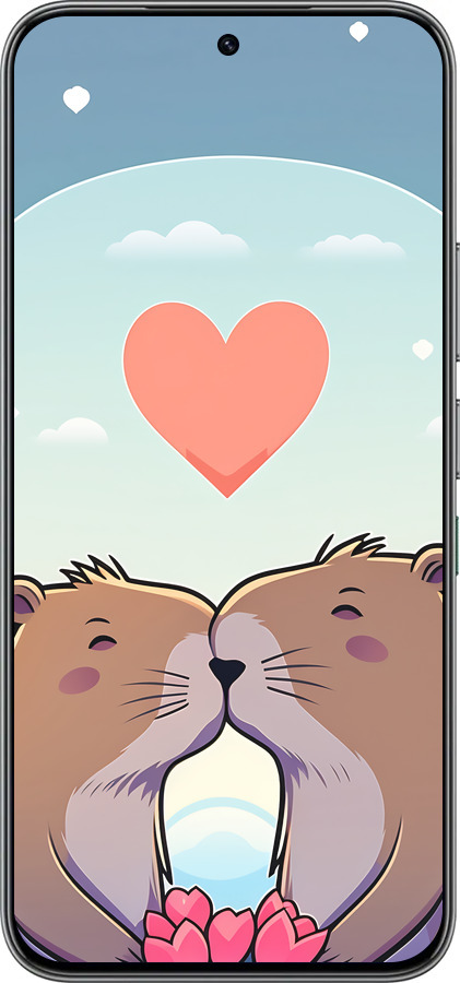 Силиконовый чехол Капибара любовь для Infinix Hot 60 Pro - 6027u-4126 изображение 