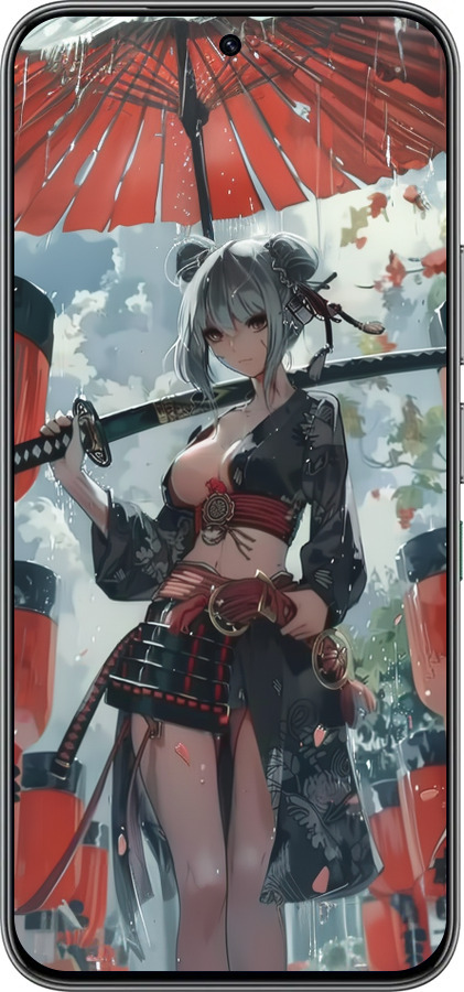 Силиконовый чехол Гейша-воин для Infinix Hot 60 Pro - 6124u-4126 изображение 