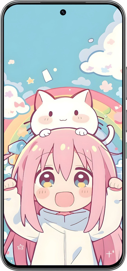 Силиконовый чехол Девочка аниме радуга для Infinix Hot 60 Pro - 6304u-4126 изображение 