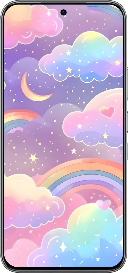 Силиконовый чехол Облака и радуга для Infinix Hot 60 Pro - 6312u-4126 изображение 