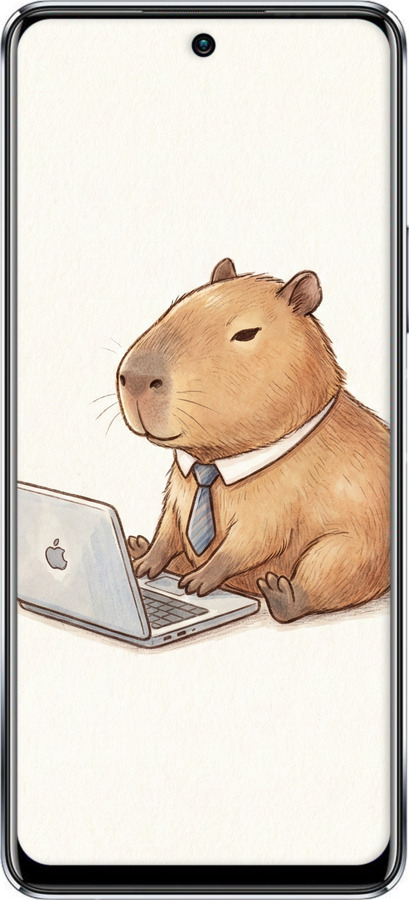 Силиконовый чехол Funny Capybara CEO Working для Infinix Note 11 Pro - 6777u-2865 изображение 