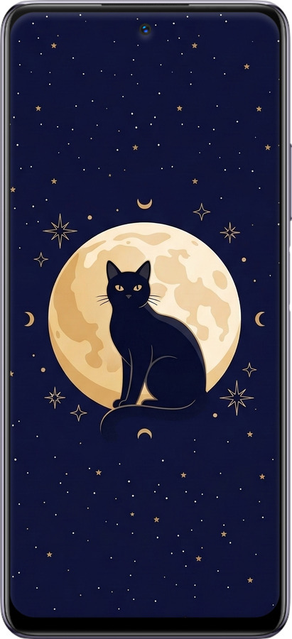 Силиконовый чехол Cute Cat Celestial/Witchy для Infinix Note 10 Pro - 6787u-2709 изображение 