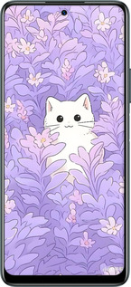 Силиконовый чехол Котик в цветах для Infinix Note 10 - 6390u-2763 изображение 