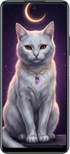 Силіконовий чехол Mystic White Cat Gothic Dark Purple Gold для Infinix Note 10 - 6805u-2763 изображение 