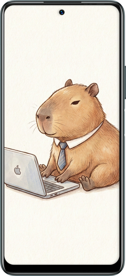 Силиконовый чехол Funny Capybara CEO Working для Infinix Note 10 - 6777u-2763 изображение 