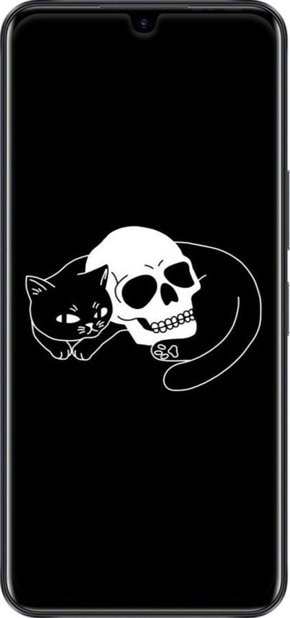 TPU чехол Із зображенням кота та черепа для Infinix Note 11 - 6491b-2754 изображение 