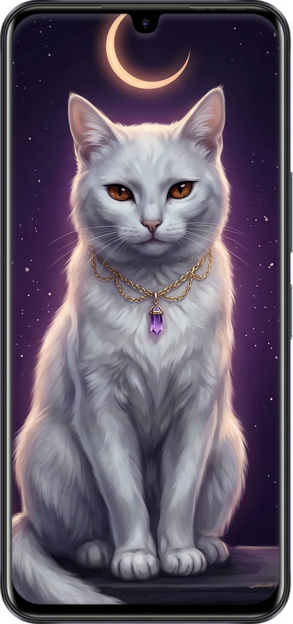 Силіконовий чехол Mystic White Cat Gothic Dark Purple Gold для Infinix Note 12 - 6805u-2927 изображение 