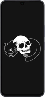 Силиконовый чехол С изображением кота и черепа для Infinix Note 12 (2023) - 6491u-3042 изображение 