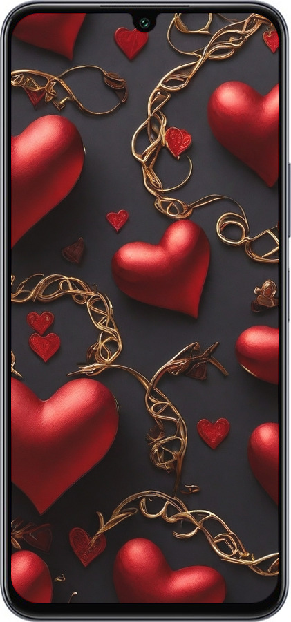 Силиконовый чехол Сердечки для Infinix Note 12 (2023) - 5831u-3042 изображение 