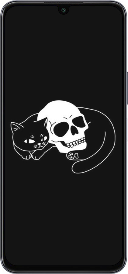 Силиконовый чехол С изображением кота и черепа для Infinix Note 12 (2023) - 6491u-3042 изображение 
