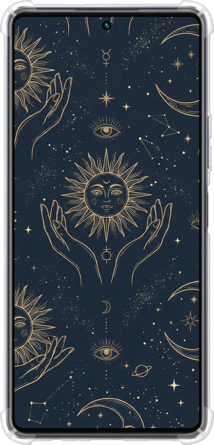 Силіконовий протиударний с посиленими кутами чехол Celestial Harmony: Sun & Moon Gold Mystic Pattern для Infinix Note 30 Pro - 6778sp-3427 изображение 