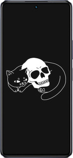 Силіконовий чехол Із зображенням кота та черепа для Infinix Note 30 Pro - 6491u-3427 изображение 