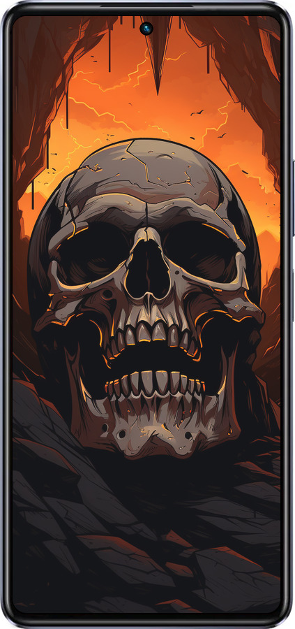Силиконовый чехол Череп в пещере для Infinix Note 30 Pro - 5959u-3427 изображение 