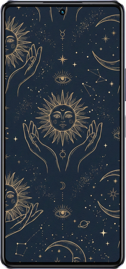 Силиконовый чехол Celestial Harmony: Sun & Moon Gold Mystic Pattern для Infinix Note 30 Pro - 6778u-3427 изображение 