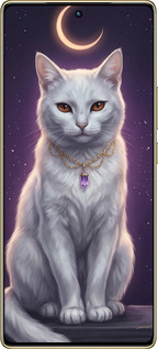 TPU чехол Mystic White Cat Gothic Dark Purple Gold для Infinix Note 40 Pro 4G - 6805b-3691 изображение 