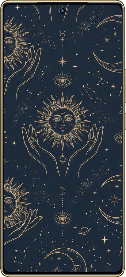 TPU чехол Celestial Harmony: Sun & Moon Gold Mystic Pattern для Infinix Note 40 Pro 4G - 6778b-3691 изображение 