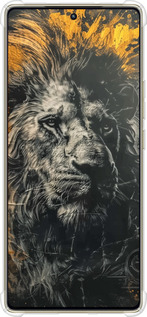 Силикон с усиленными углами чехол Лев в золотых красках для Infinix Note 40 Pro 4G - 6155sp-3691 изображение 