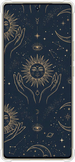 Силикон с усиленными углами чехол Celestial Harmony: Sun & Moon Gold Mystic Pattern для Infinix Note 40 Pro 4G - 6778sp-3691 изображение 