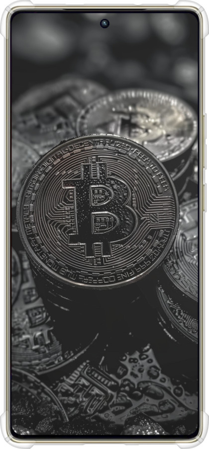 Силіконовий протиударний с посиленими кутами чехол Black Bitcoin для Infinix Note 40 Pro 4G - 6090sp-3691 изображение 