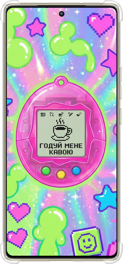 Силикон с усиленными углами чехол Y2K Aesthetic Retro Pet: Годуй мене кавою для Infinix Note 40 Pro 4G - 6784sp-3691 изображение 