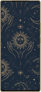 Силиконовый чехол Celestial Harmony: Sun & Moon Gold Mystic Pattern для Infinix Note 40 Pro 4G - 6778u-3691 изображение 