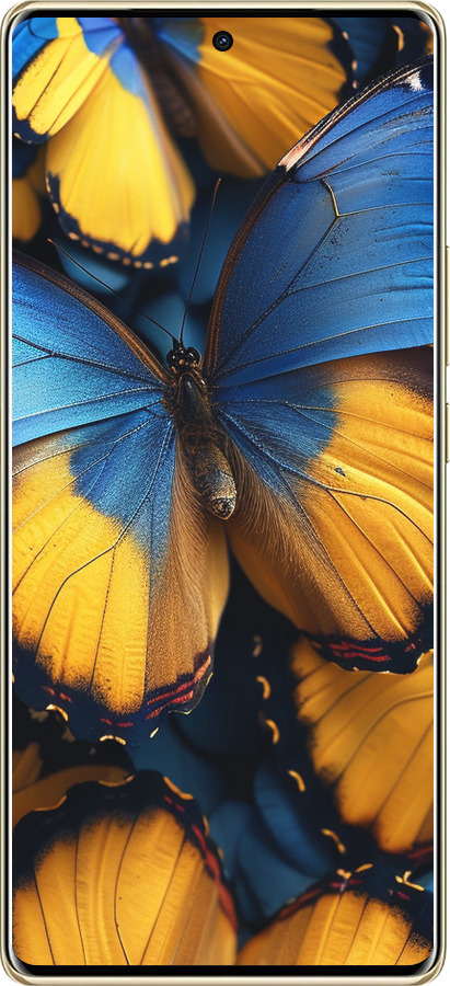 TPU чехол Желто-голубые бабочки для Infinix Note 40 PRO 5G - 6046b-3690 изображение 