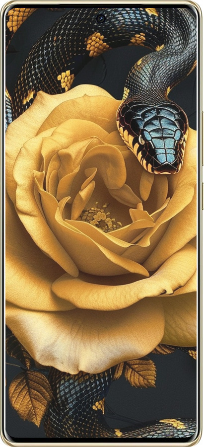 TPU чехол Black snake and golden rose для Infinix Note 40 PRO 5G - 6068b-3690 изображение 