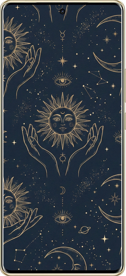 TPU чехол Celestial Harmony: Sun & Moon Gold Mystic Pattern для Infinix Note 40 Pro+ 5G - 6778b-3801 изображение 