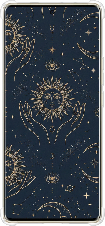 Силіконовий протиударний с посиленими кутами чехол Celestial Harmony: Sun & Moon Gold Mystic Pattern для Infinix Note 40 Pro+ 5G - 6778sp-3801 изображение 