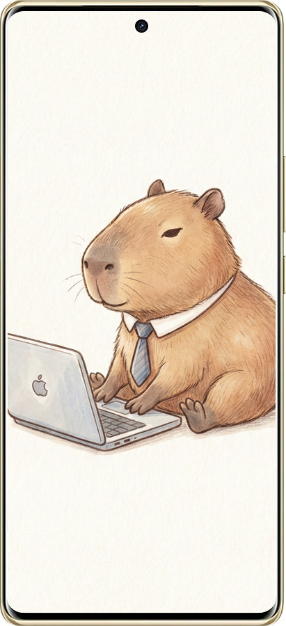 Силиконовый чехол Funny Capybara CEO Working для Infinix Note 40 Pro+ 5G - 6777u-3801 изображение 