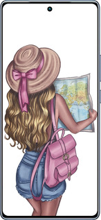 TPU чехол Девушка с картой для Infinix Note 40 - 4704b-3707 изображение 