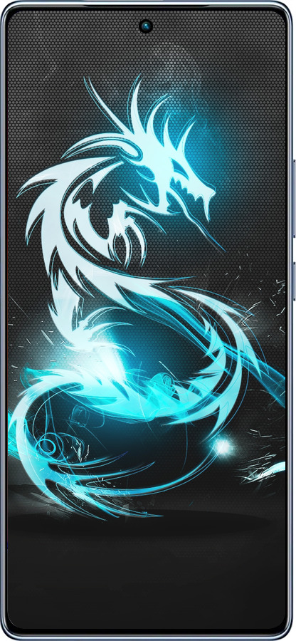 TPU чехол Бело-голубой огненный дракон для Infinix Note 40 - 113b-3707 изображение 
