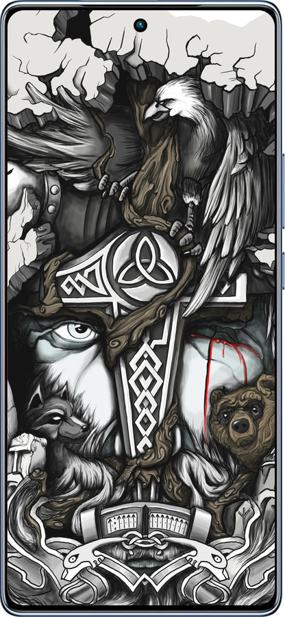 TPU чехол Тату Викинг для Infinix Note 40 - 4098b-3707 изображение 