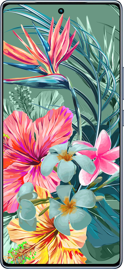 TPU чехол Тропічні квіти v1 для Infinix Note 40 - 4667b-3707 изображение 