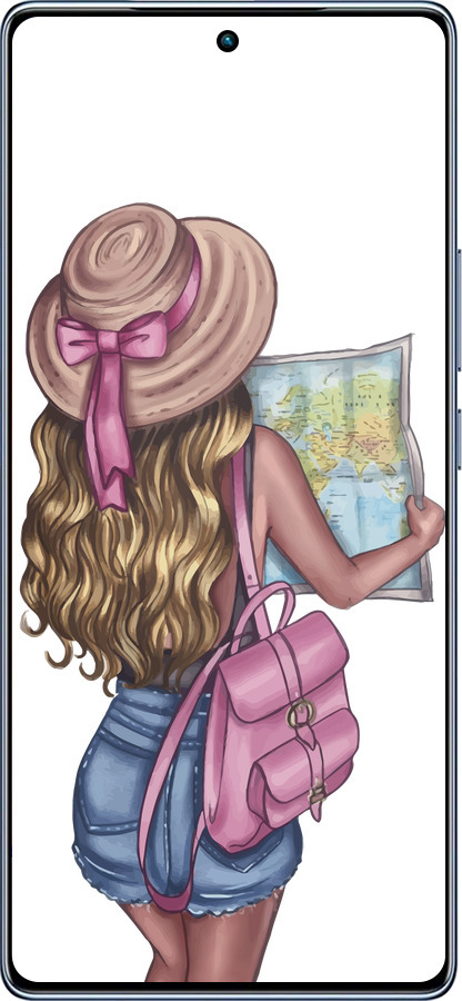 TPU чехол Девушка с картой для Infinix Note 40 - 4704b-3707 изображение 